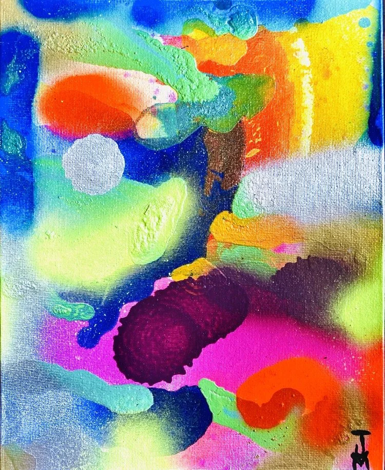 "If You're Not Gonna Say Something, I Will", 8x10, Acrylic and Spray Paint on Canvas Board
