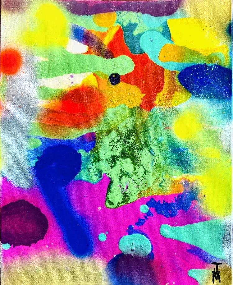 "Delta", 8x10, Acrylic and Spray Paint on Canvas