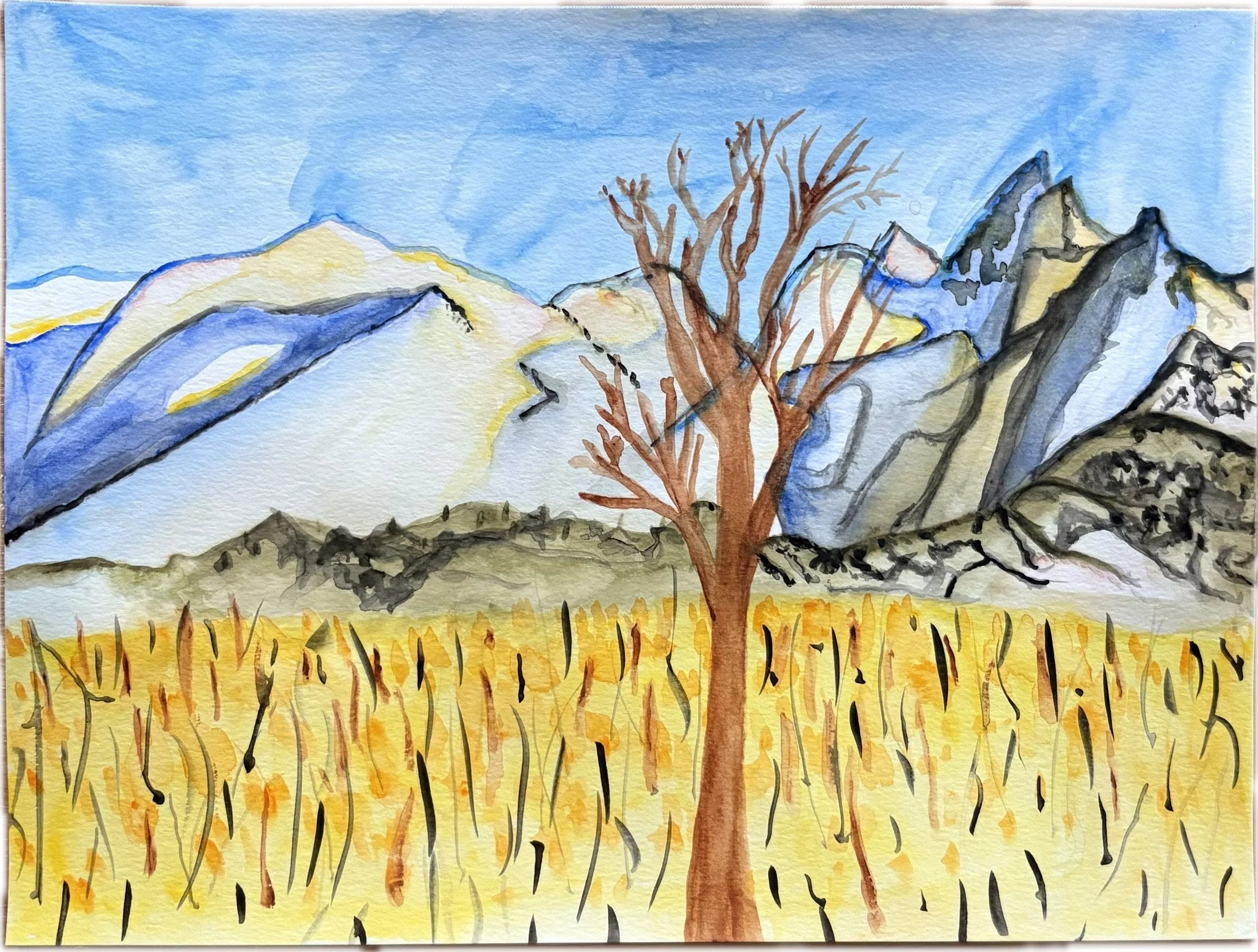 "The Chugach Mountains", 8x10, Watercolor on Paper