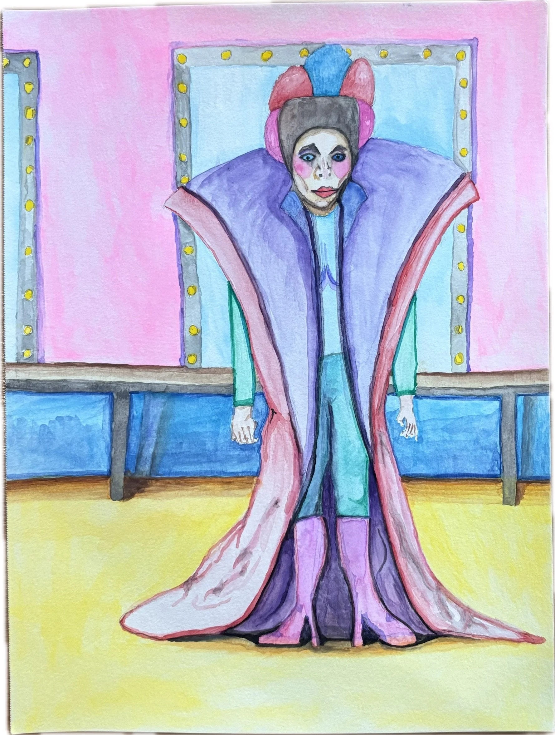 "Am I Pretty, Mamma?" 8x10, Watercolor on Paper