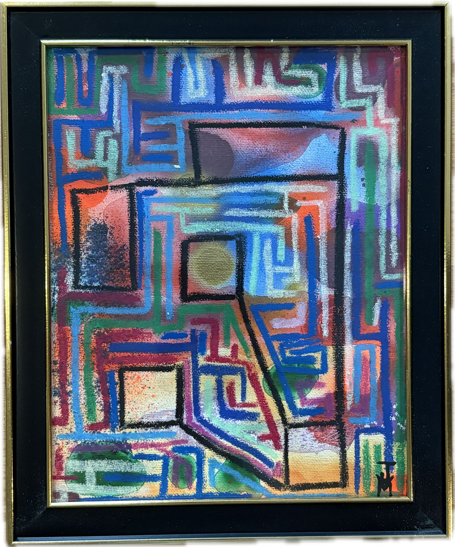 "What Sexy Tusks You Have" 8x10, Acrylic, Spray Paint, and Oil Stick on Canvas
