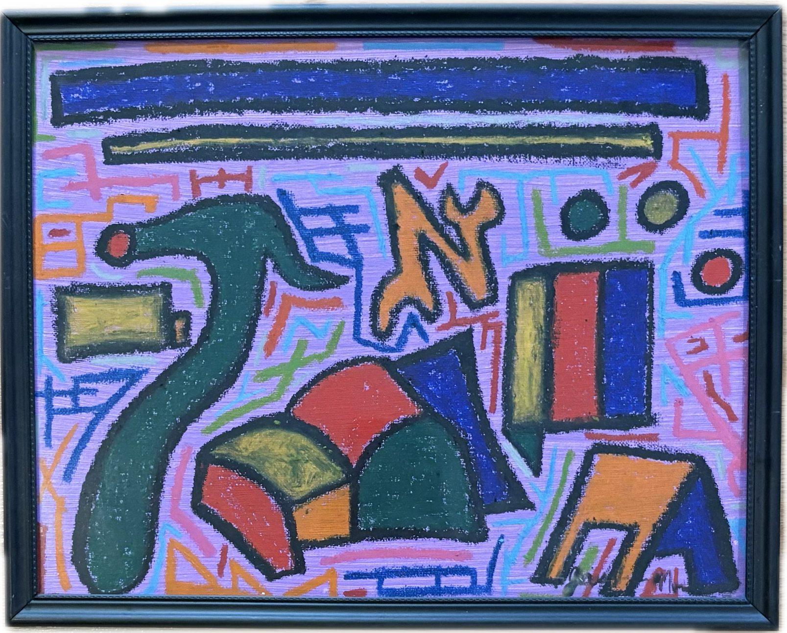 "5th and Norris", 11x14, Acrylic and Oil Stick on Canvas Board