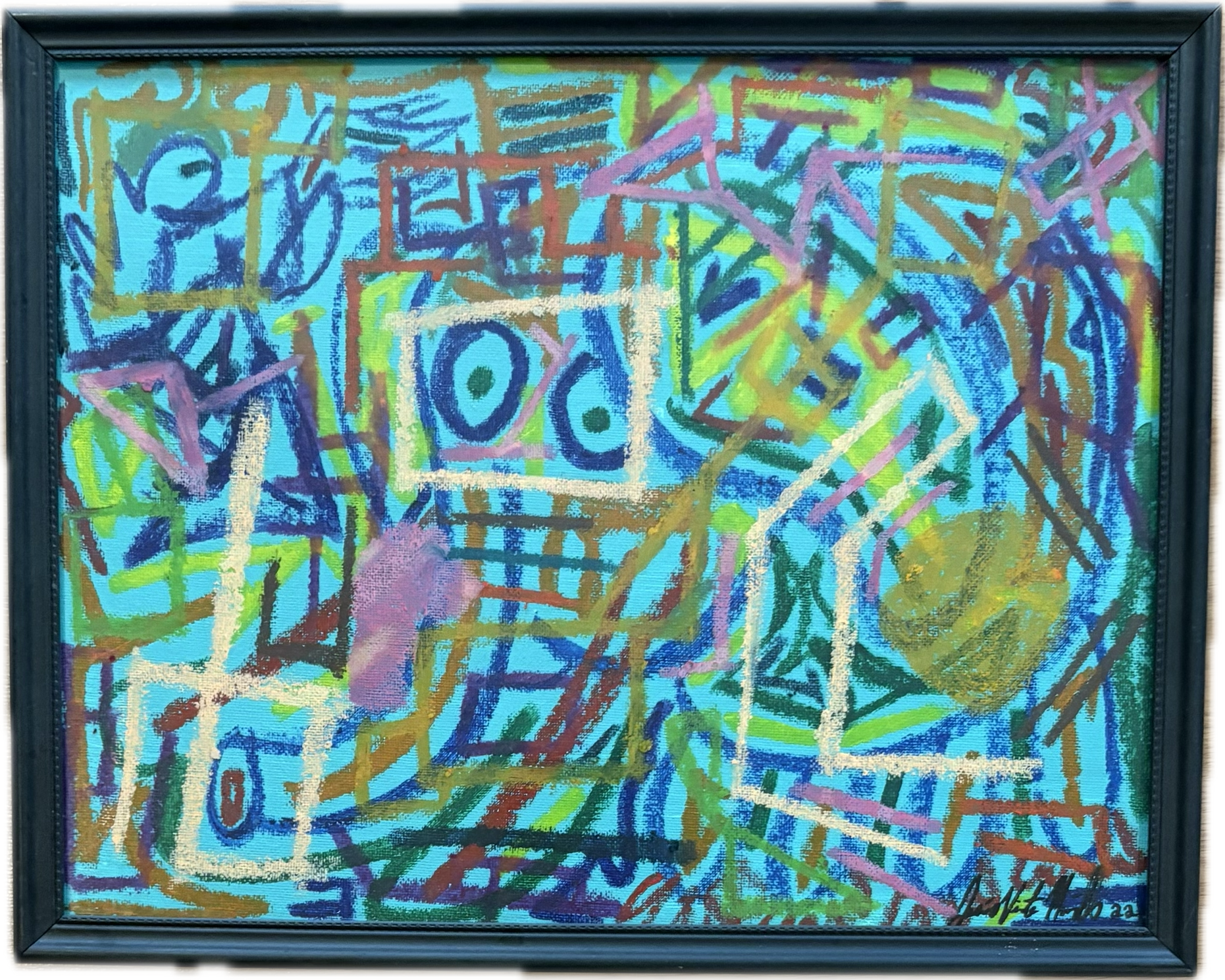 "Mamma Elephant", 11x14, Acrylic and Oil Stick on Canvas Board