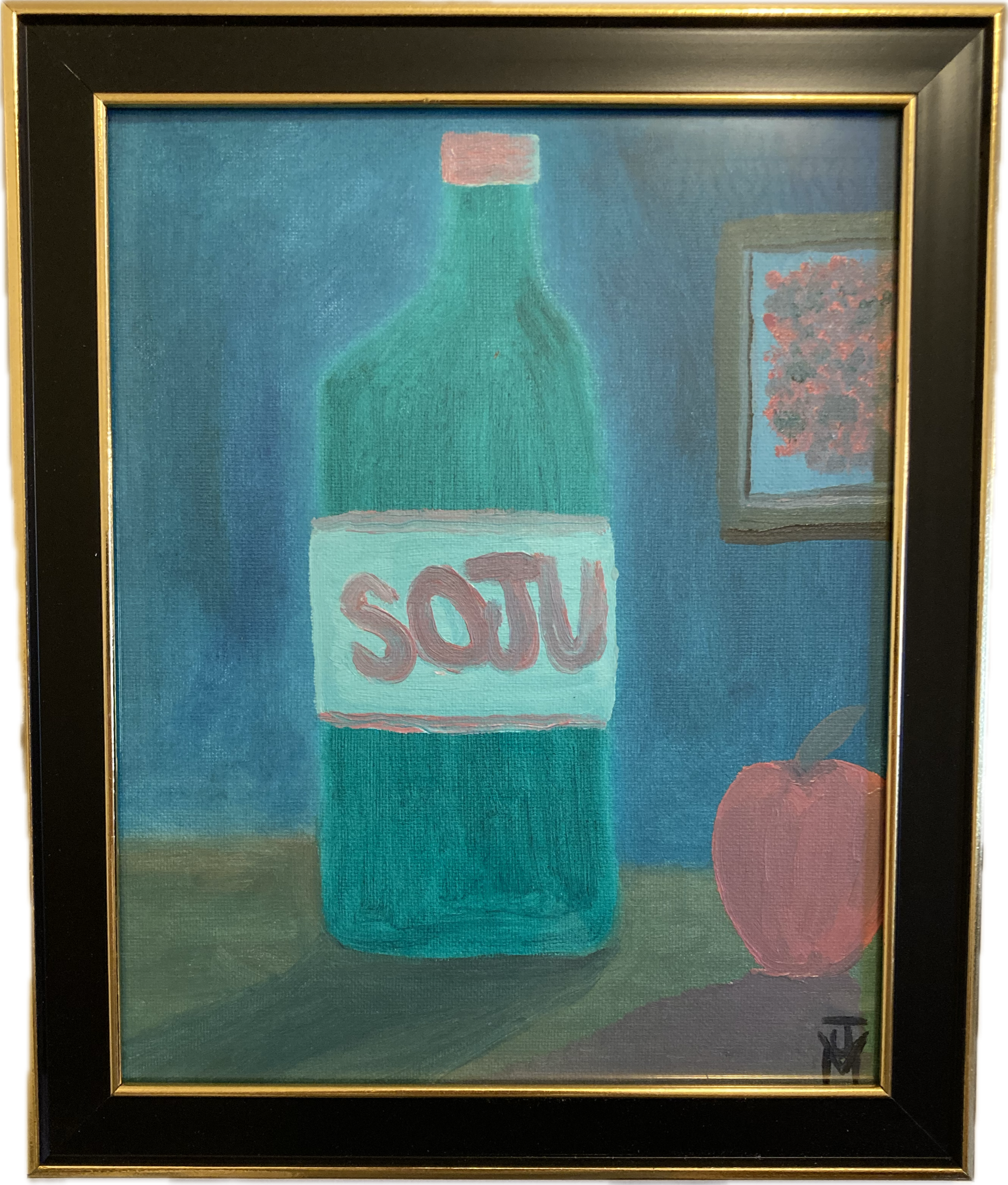 "Soju and Apple", 8x10, Oil on Canvas Board