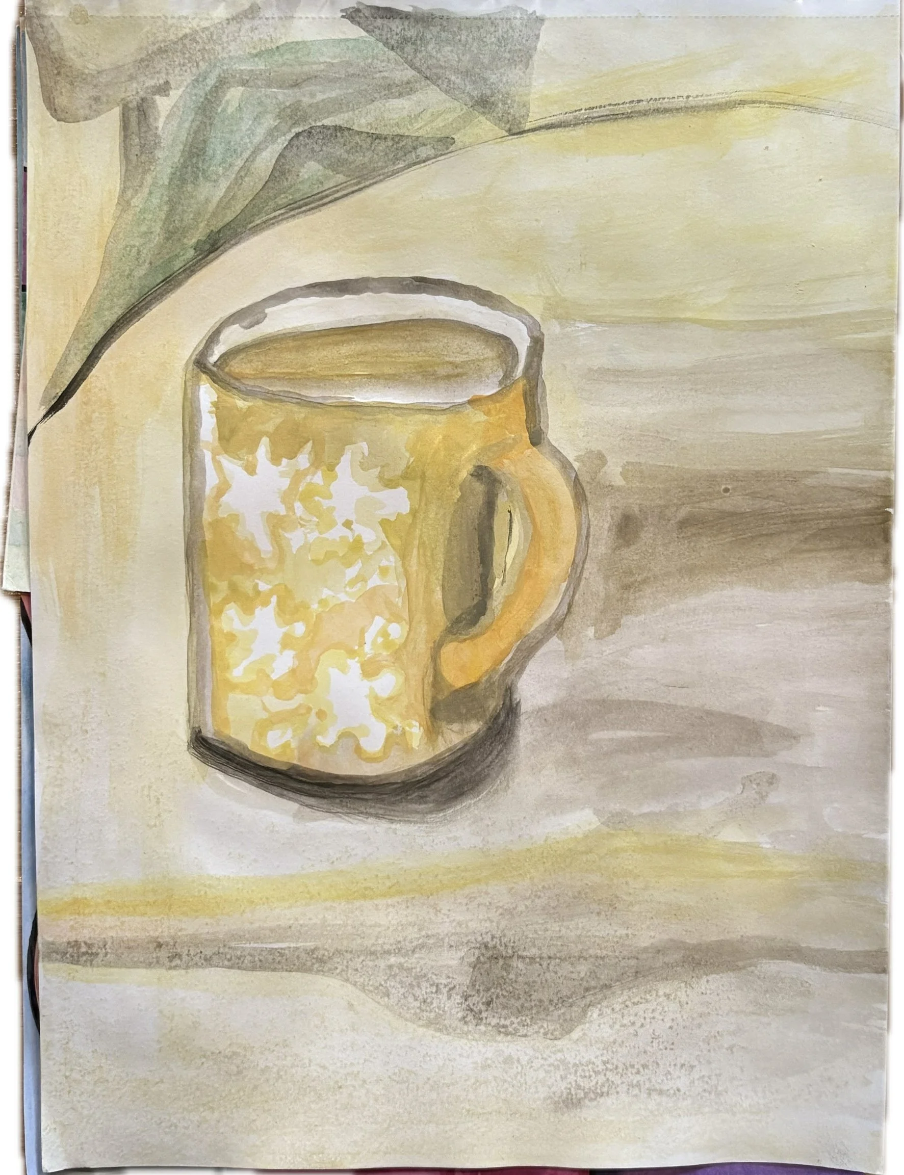 "Yellow Mug in the Break Room", 8x10, Watercolor on Paper