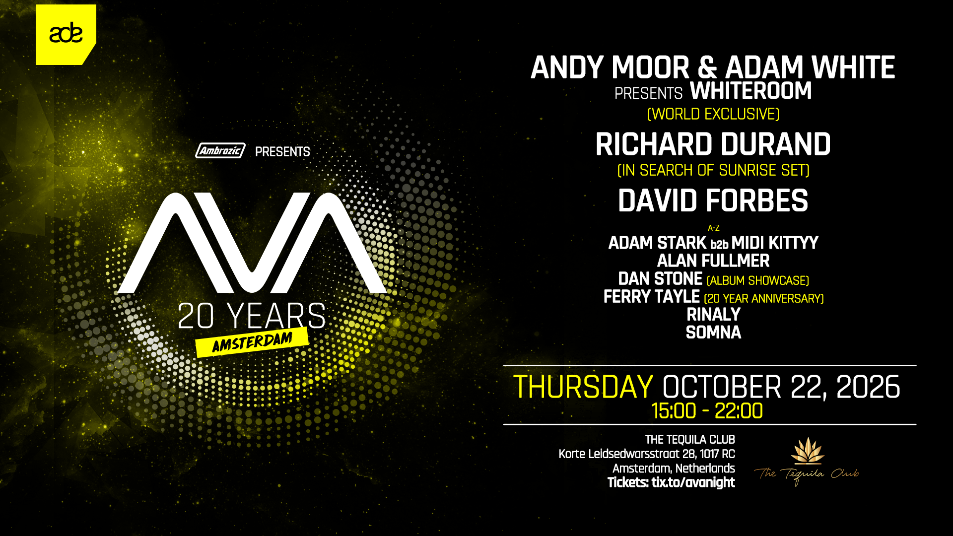 AVA Night 20th Anniversary Amsterdam