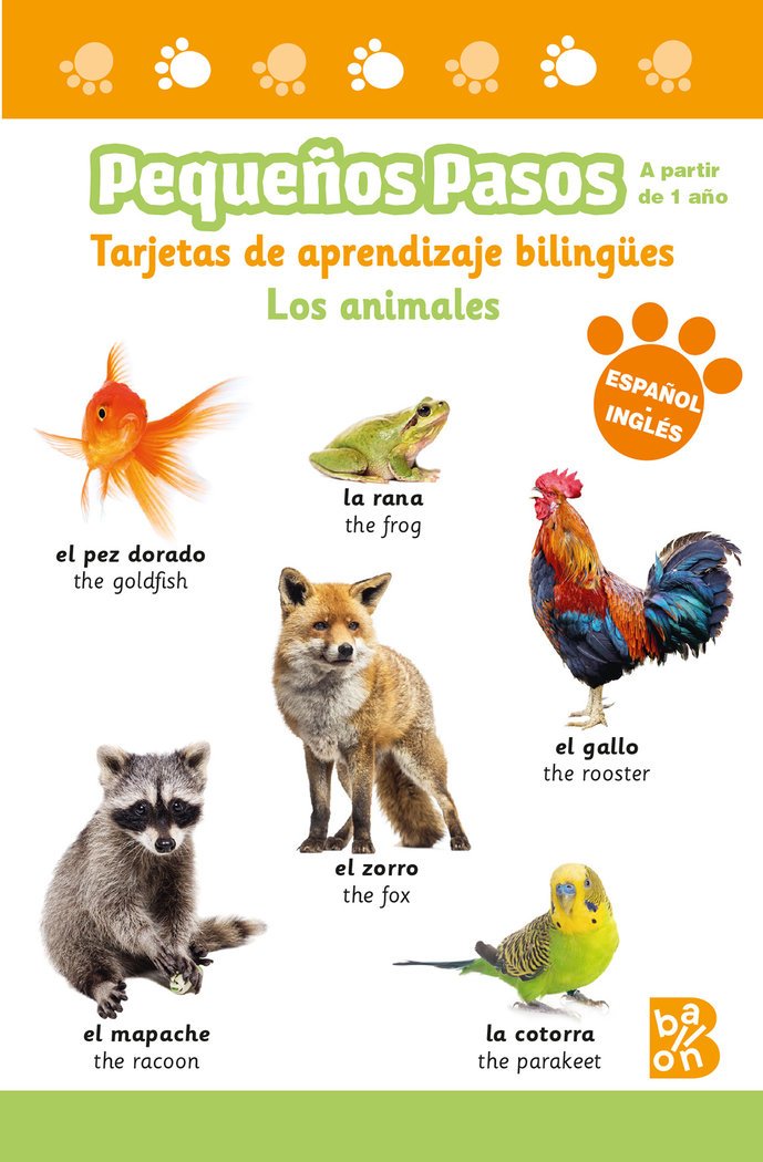 Tarjetas de Aprendizaje Bilingüe - ANIMALES -