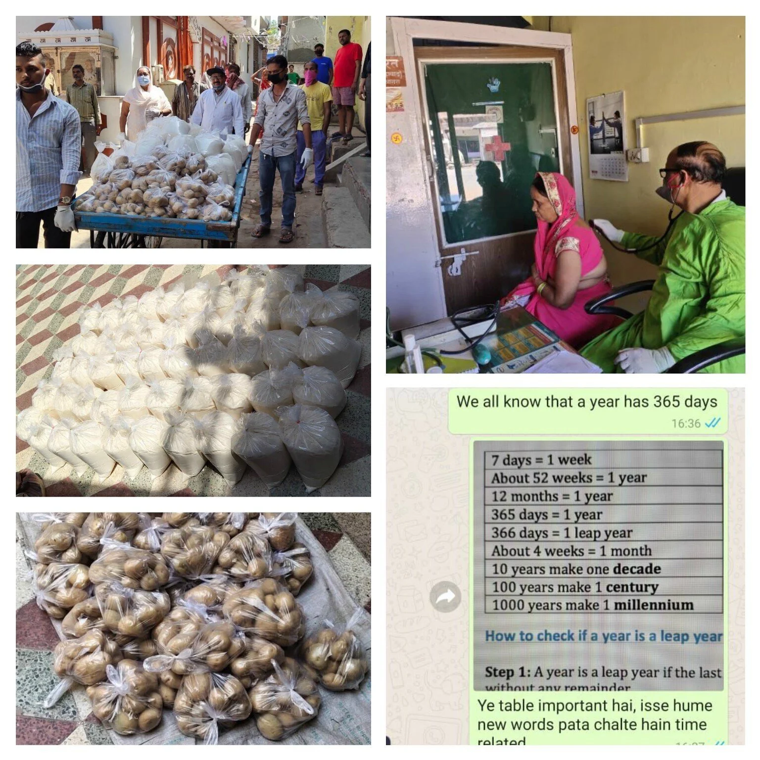 Food Distribution, Medical Checkup and Education