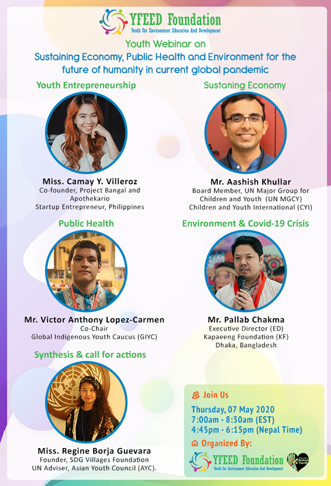 Sustaining Economy, Public Health and Environment for the Future of Humanity’ in a current global pandemic-Thursday, 07 May 2020, 7:00 AM Eastern Standard Time (EST) 