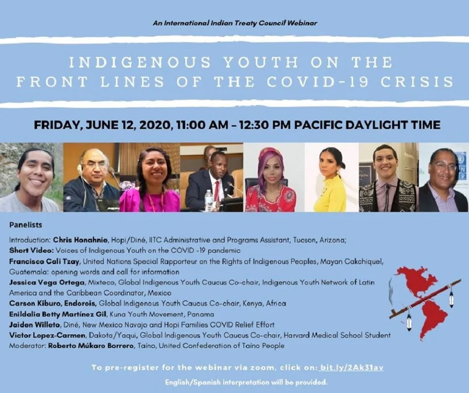  Indigenous Youth on the Front Lines of the COVID 19 Crises- Webinar, 12th June