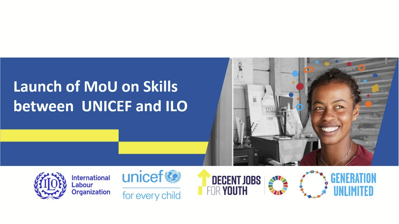 ILO DG, UNICEF Chief and Youth at MoU Launch on Skills between ILO and UNICEF- 8th October
