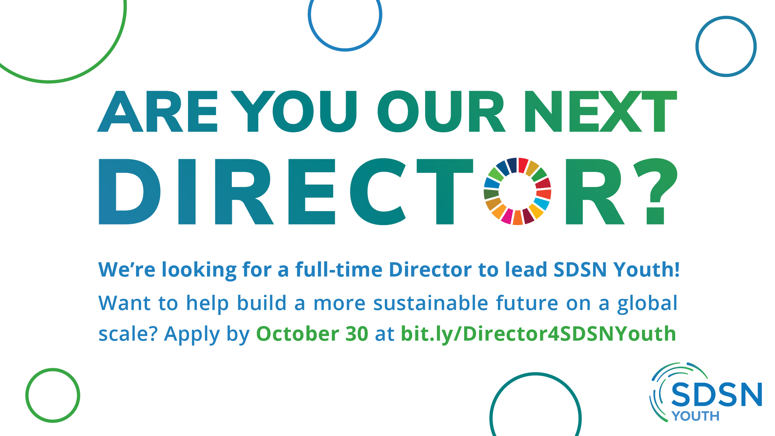 SDSN Youth is Looking for a New Director- Application Deadline: October 30, 23:59 EST