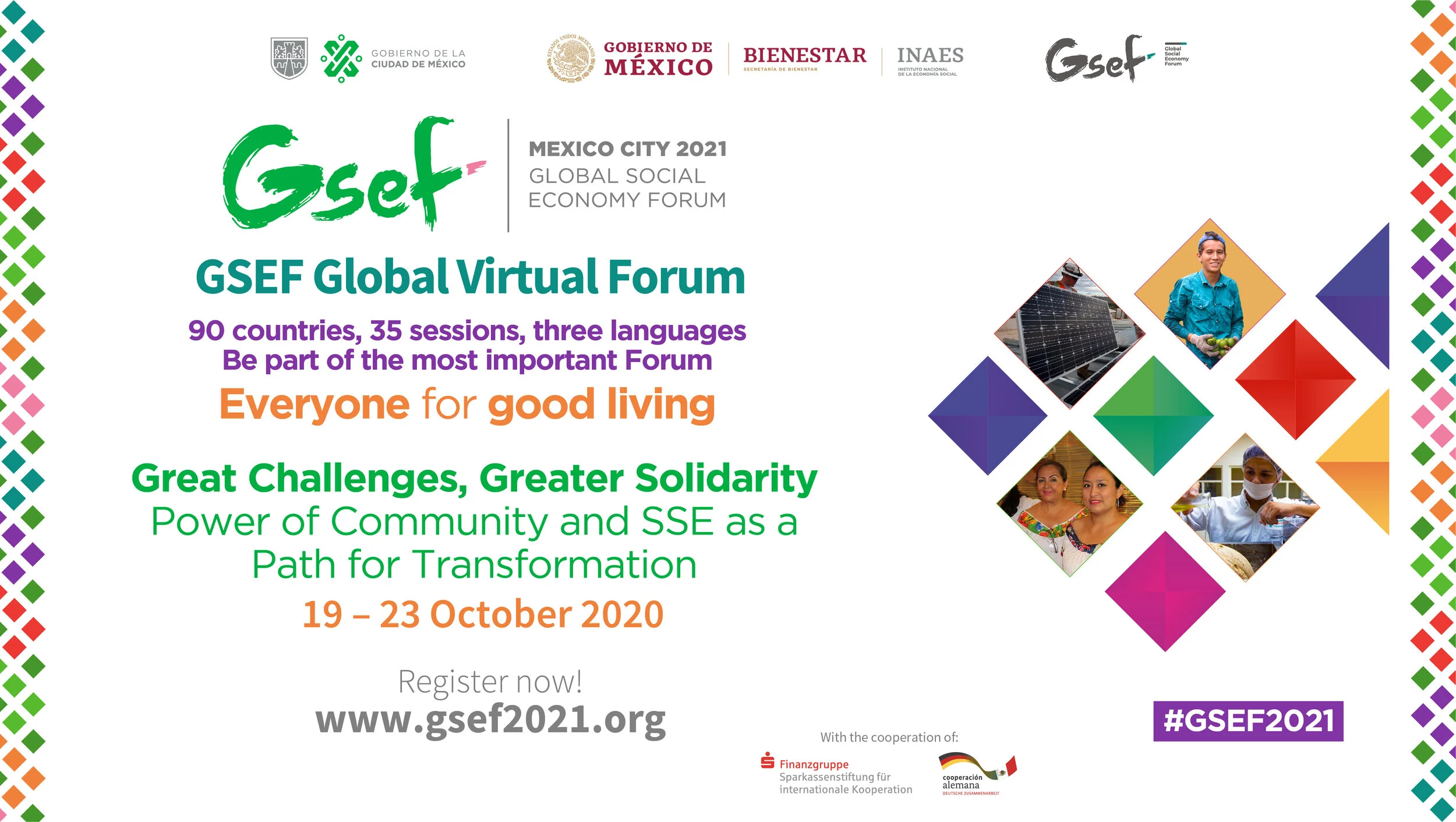Global Virtual Social Economy Forum: "Great Challenges, Greater Solidarity: Power of Community and SSE as path for transformation”. From Oct 19-23rd, 
