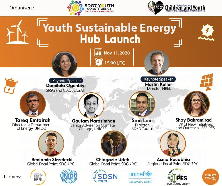 Launch of Youth Sustainable Energy Hub- November 11th 10:00 EST