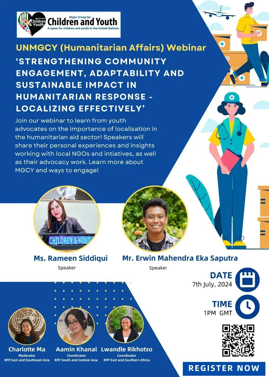 Humanitarian Affairs webinar: “‘Strengthening Community Engagement, Adaptability and Sustainable Impact in Humanitarian Response - Localizing Effectively’”.