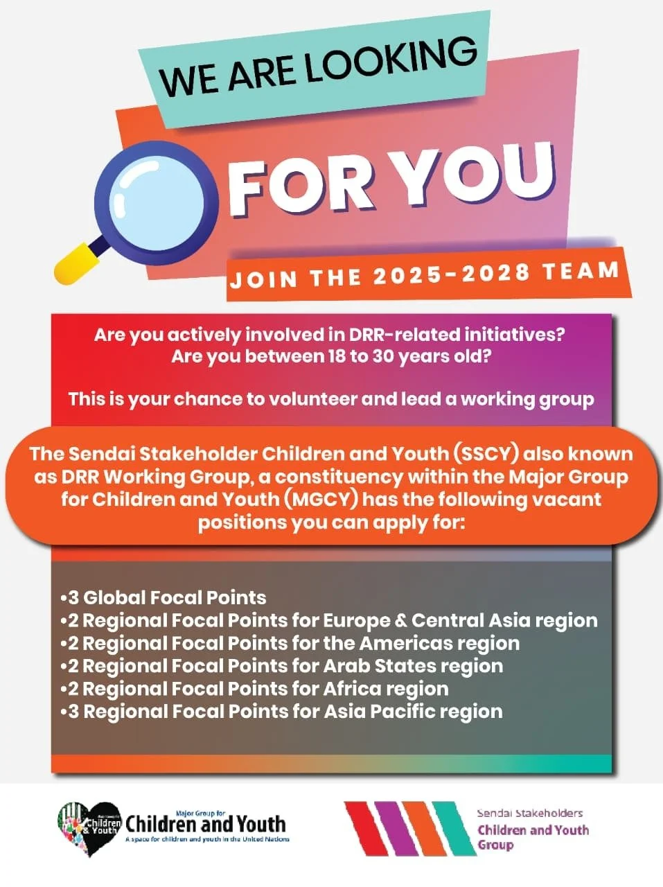 Applications Open! - Disaster Risk Reduction (DRR) Working Group 