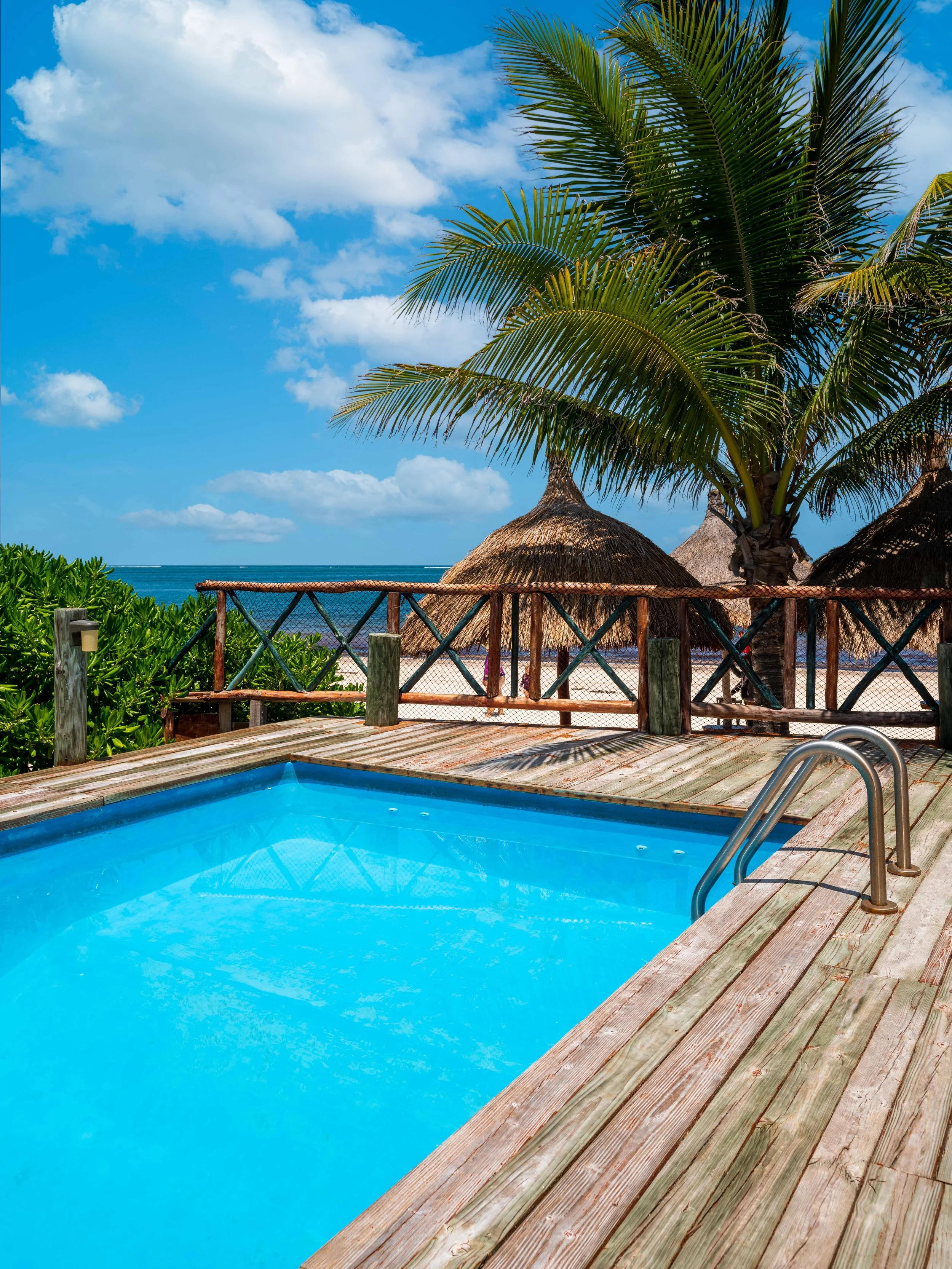 Guests have exclusive use of a beachfront deck and swimming pool. Please see hours of operation.