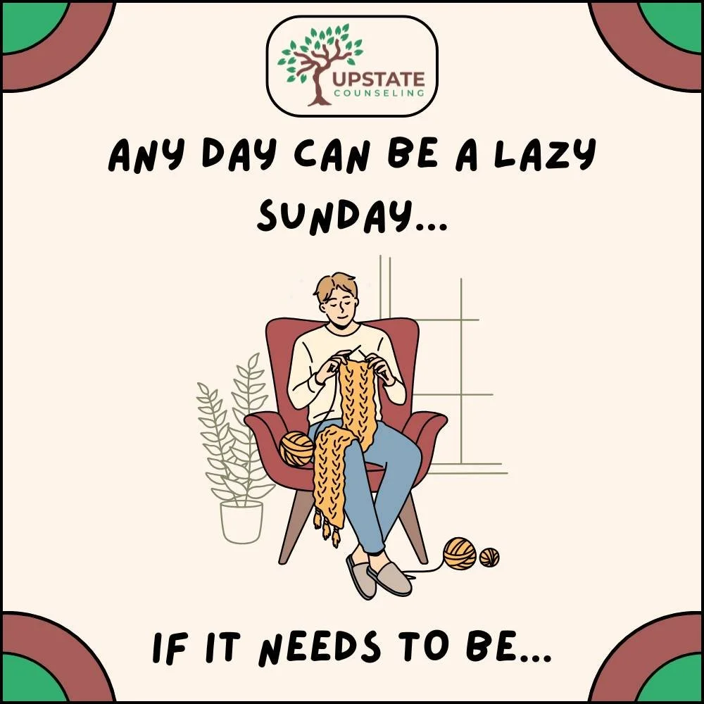 Workdays and school days can be relaxing too!🤔 Remember to take care of yourself, even if it's not a Sunday!😌🌳🤎 #Wellness #therapy #selfcare #mentalhealth #positivity #relaxation