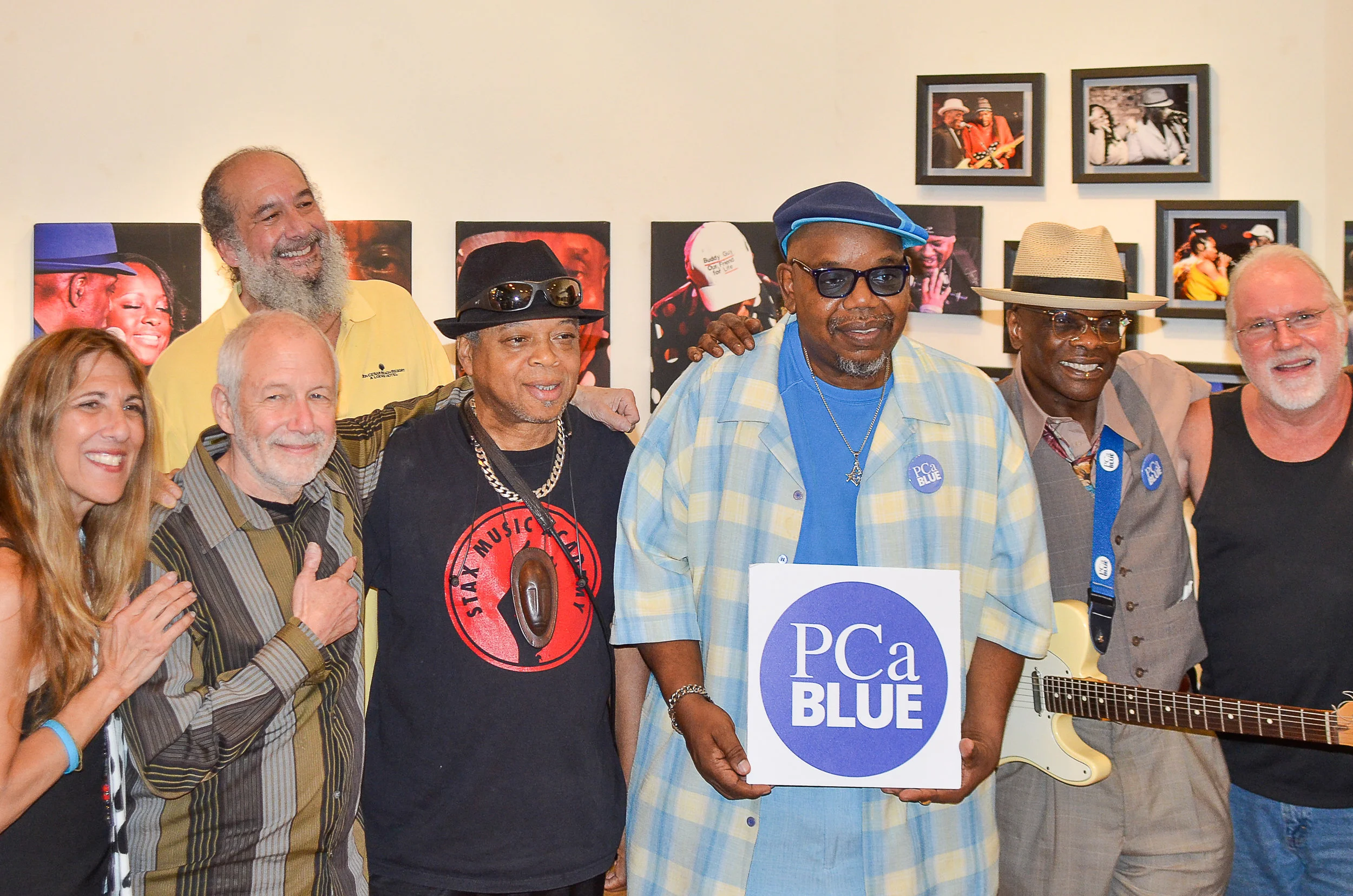 Lynn Orman, Allen Winkler join prostate cancer survivors all Rock Star musicians (Left to Right), Bluesmen, Corky Siegel, James Harp, Oscar Wilson, Andre Taylor and Jazz drummer, Paul Wertico, Michael Frank – not pictured)