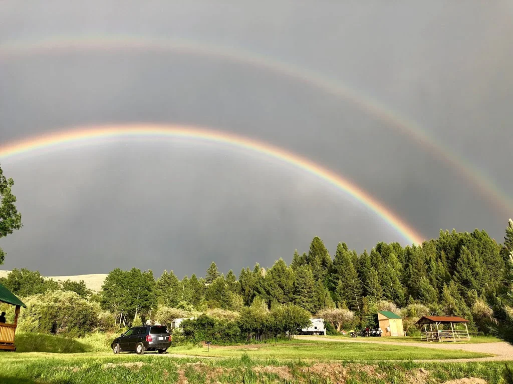 Double Rainbows over the campground, July 2019