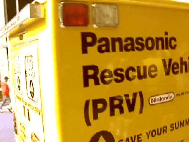 One of three PRVs (Panasonic Rescue Vehicles) dispatched across the country to help save the Summers of consumers. These were ambulances that we retrofitted with flat screen tvs and gaming systems, that became the focal point for our demonstrations of all the cool products Panasonic had to offer.