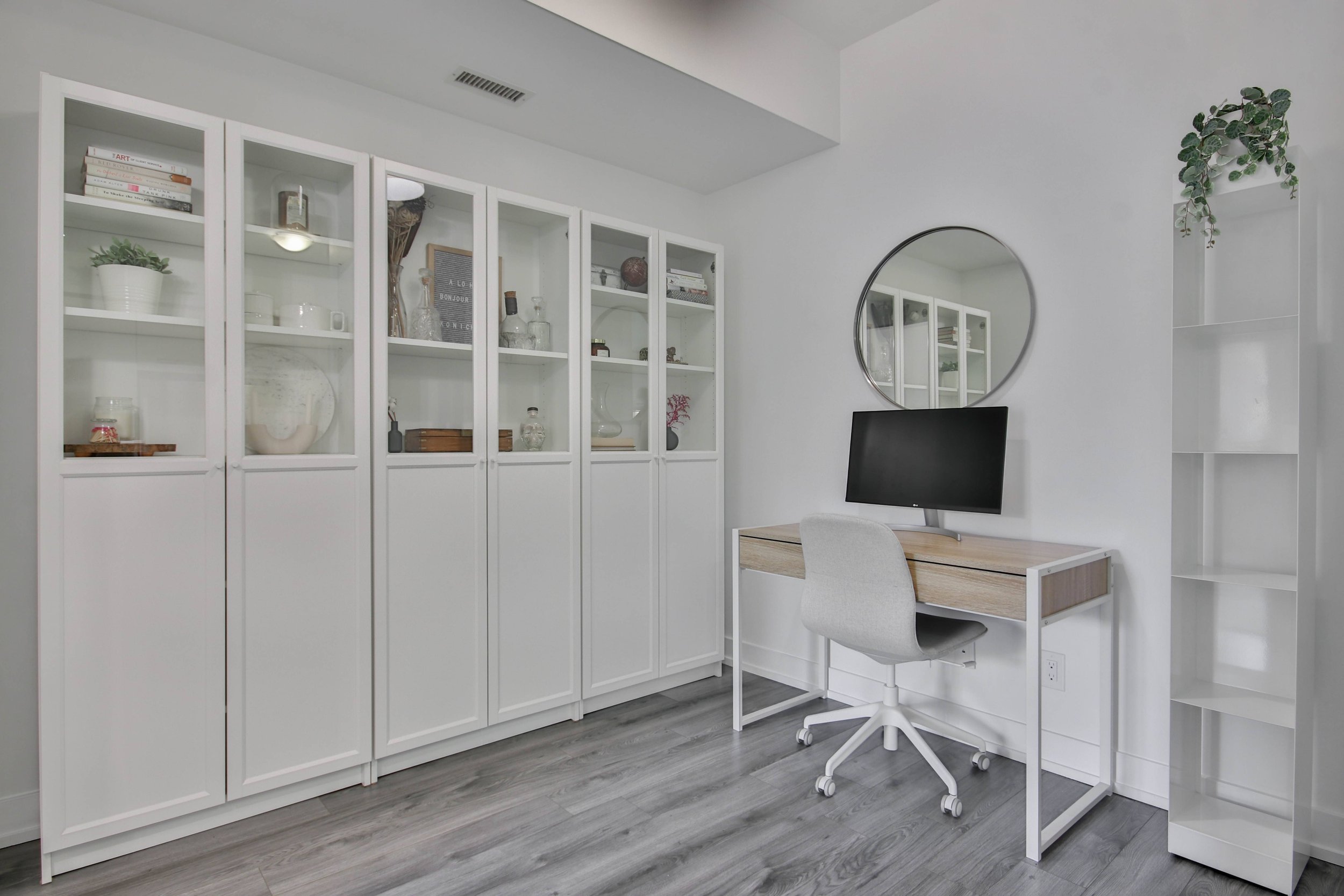 Home Office Glass-Faced Cabinets