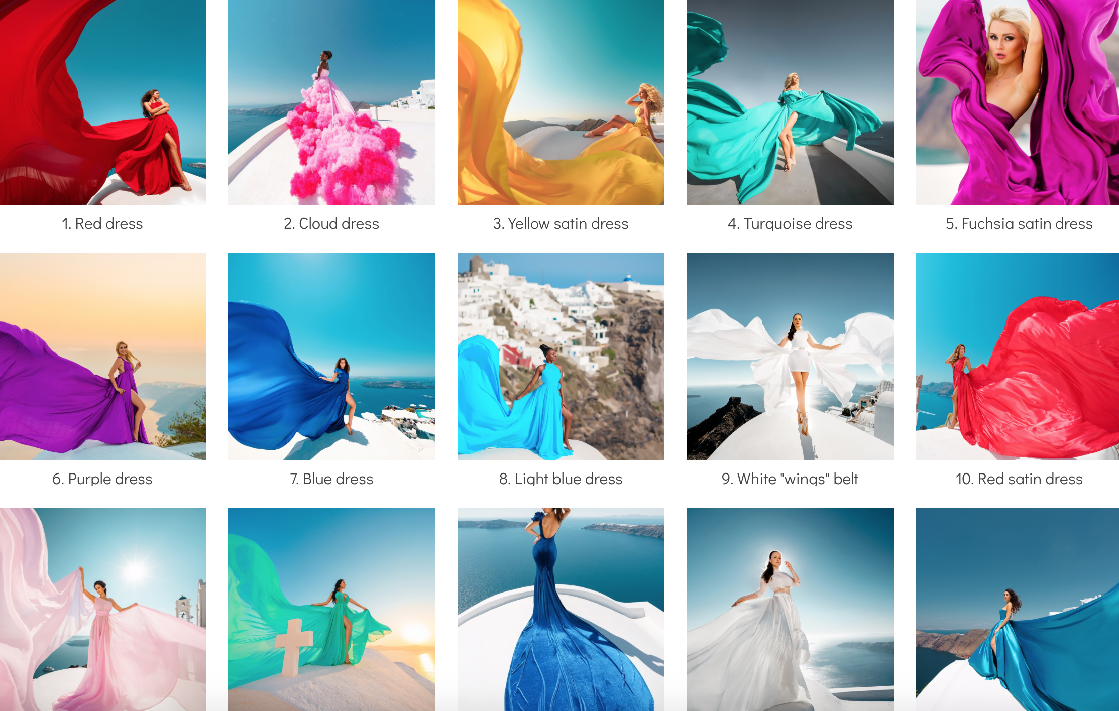 Santorini Flying Dress Photoshoot!