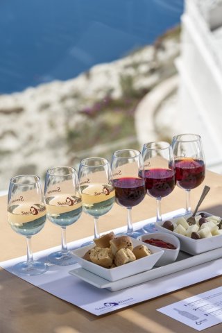 Wine Flight Tasting at Santo Wines - Santorini