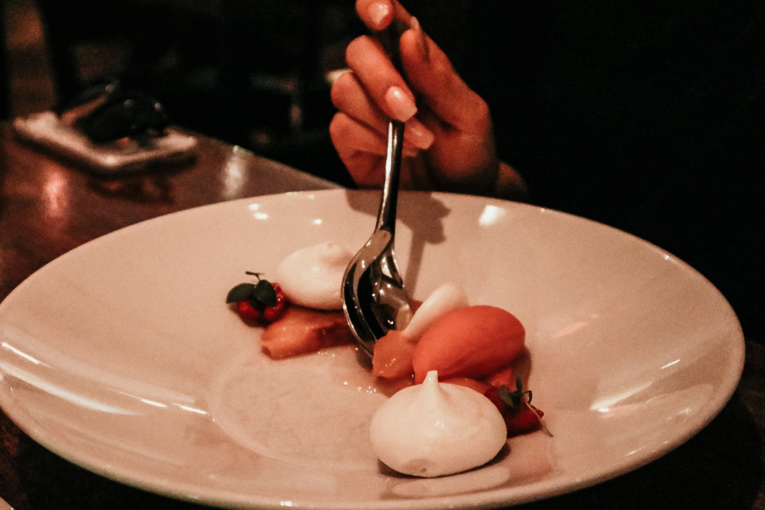 Peach Melba Pavlova at Vedge Restaurant in Philadelphia - photo by Ash Burns