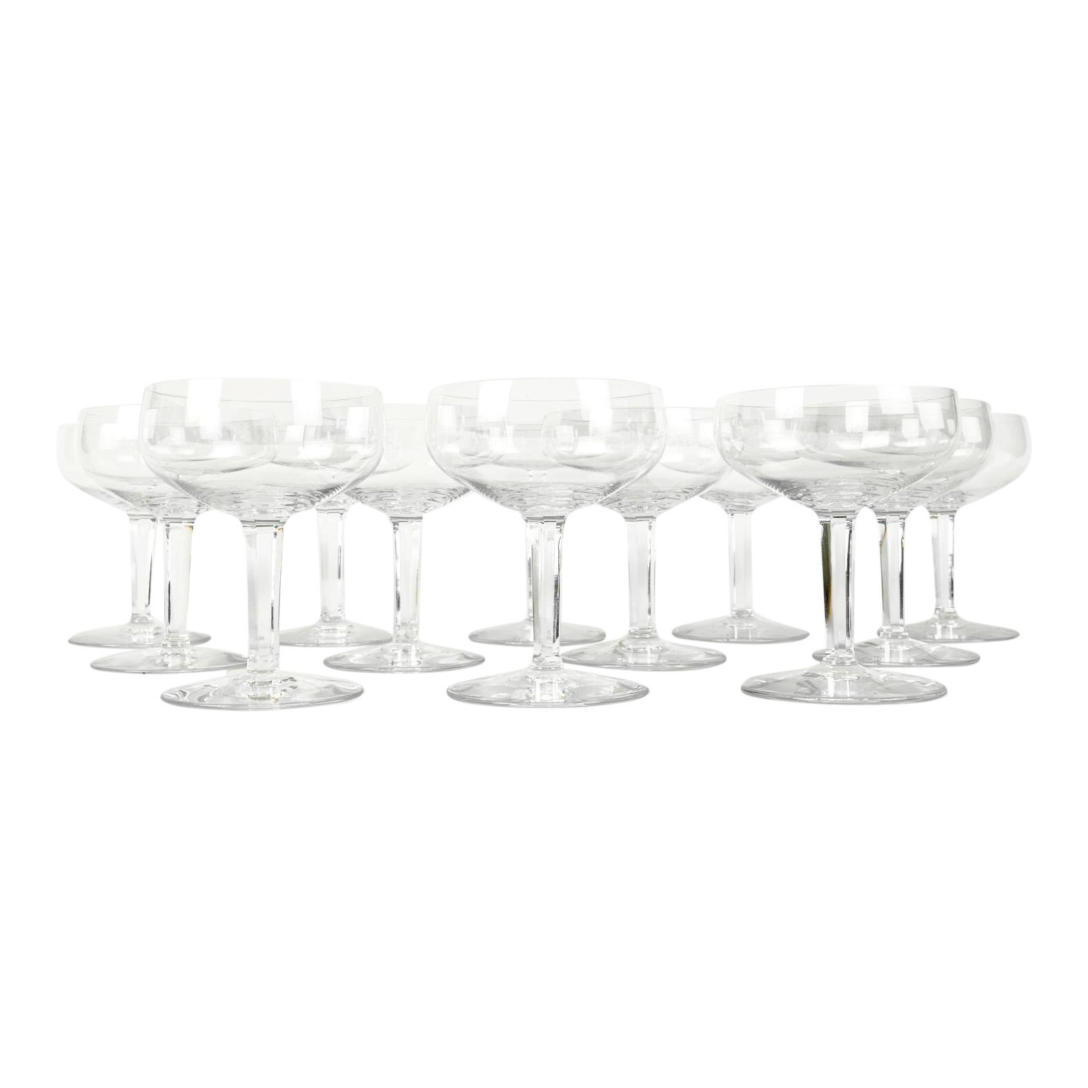 Vintage Baccarat Crystal Coupe Glasses - Set of 12 on Chairish.com