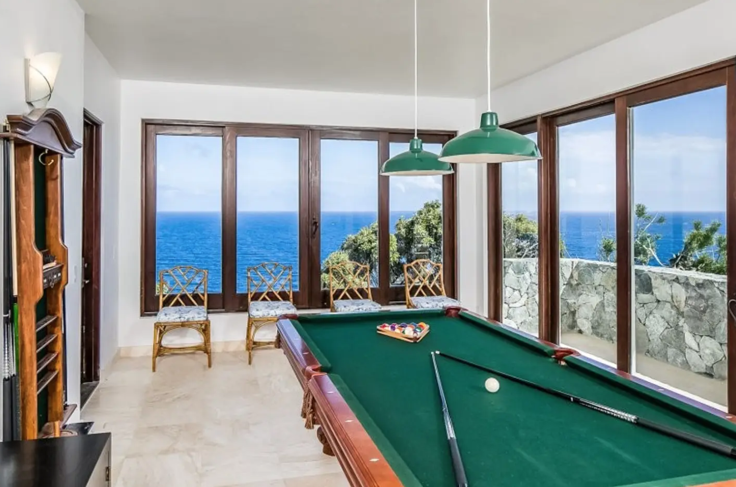 Billiards Room of "Finisterre" - a two-acre, three-building complex on St. John