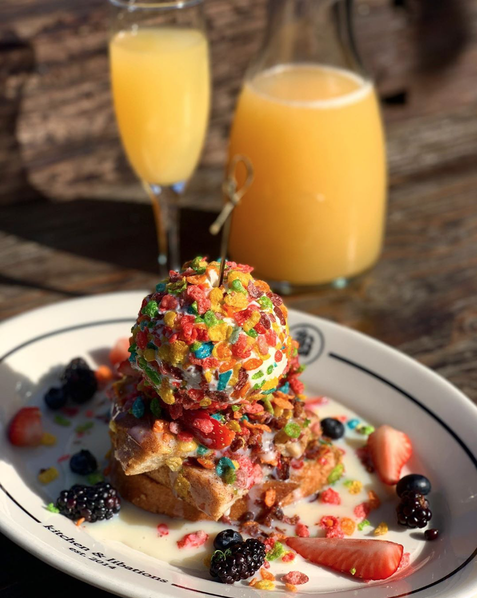 Fruity Pebbles French Toast at Bosscat Kitchen and Libations in Houston, Texas
