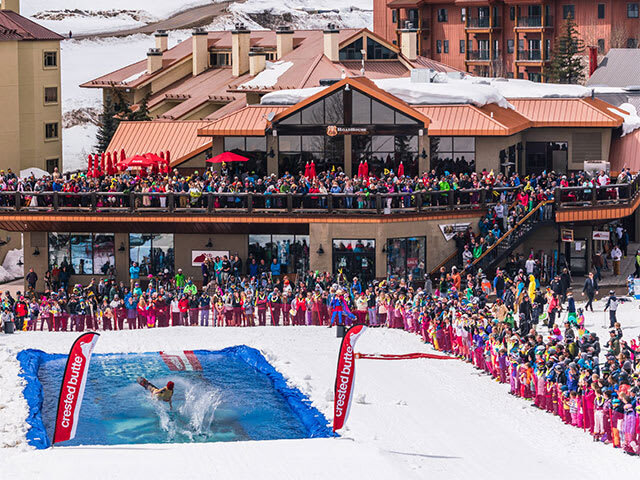 Pond Skim Event at Crested Butte Mountain Resort