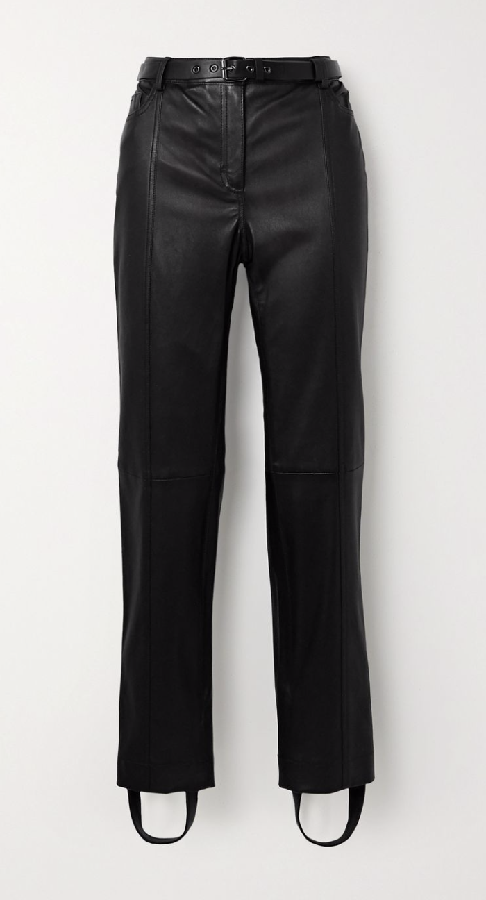 Tom Ford belted leather straight-leg stirrup pants