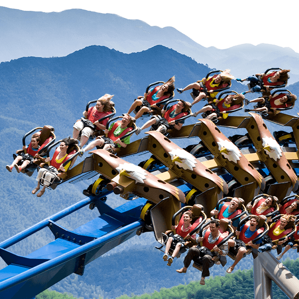 Rides at theme park at Dollywood - Pigeon Forge, Tennessee, Great Smoky Mountains