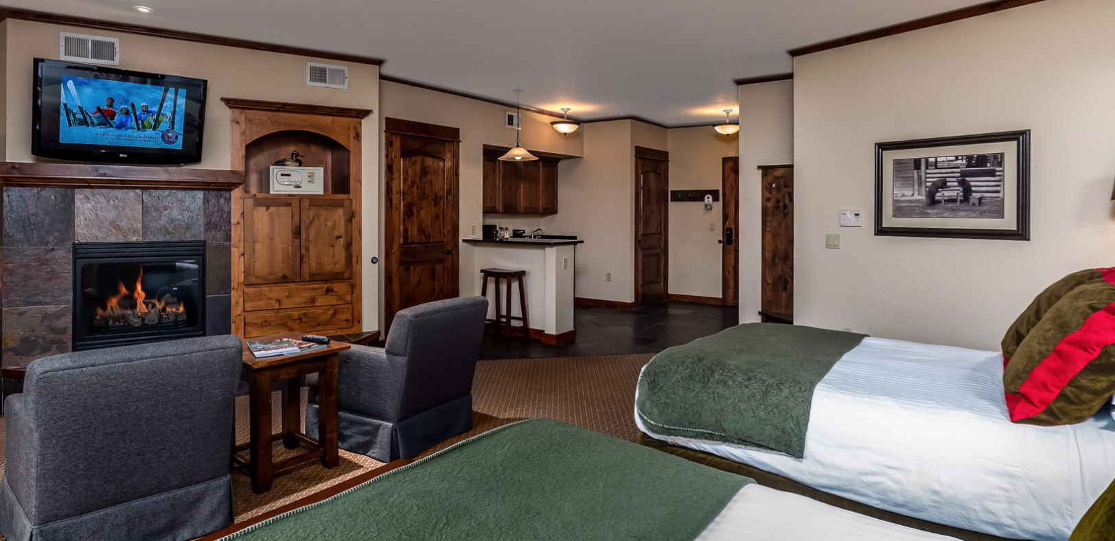 A Studio Suite in the Main Lodge at The Lodge at Whitefish Lake, Glacier National Park, Montana