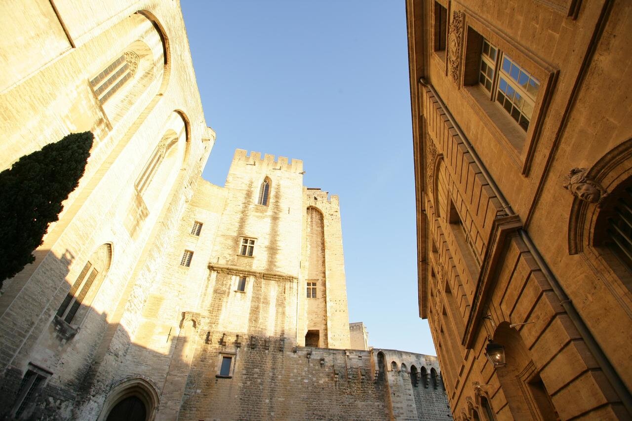 Views of The Pope's Palce from La Mirande Hotel in Avignon, France