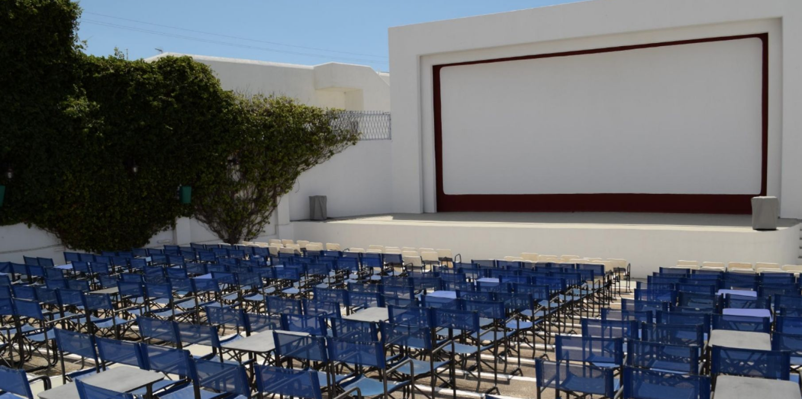Cine Rex open-air cinema on Paros Island, Greece