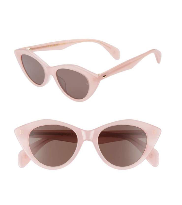 Rag &amp; Bone 49mm Cat Eye Sunglasses - Pink/ Brown