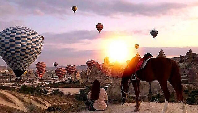 Sunset in Love Valley Cappadocia, Turkey