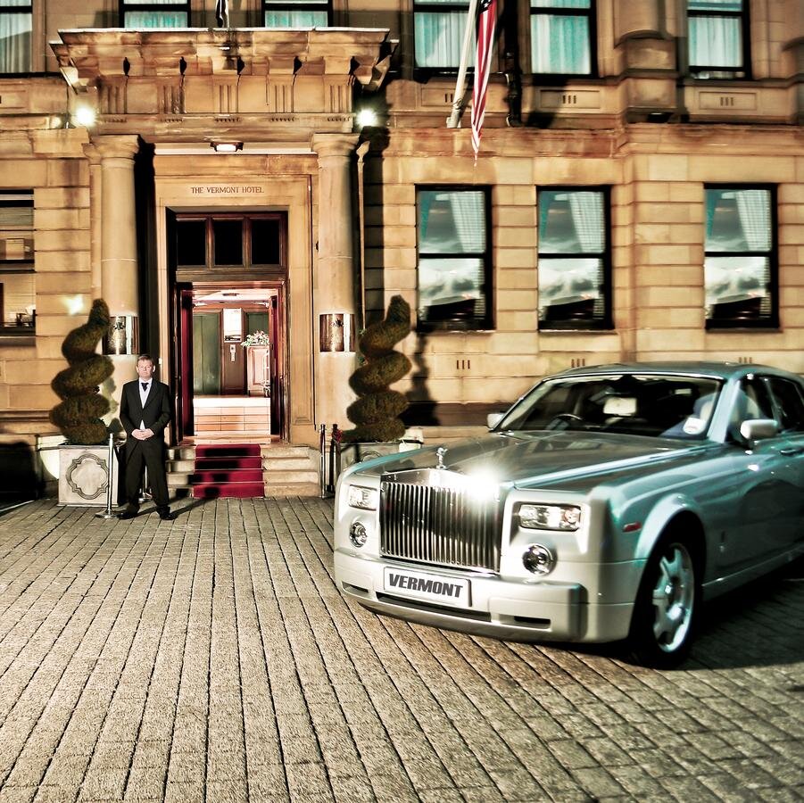 Rolls Royce chauffeur services at The Vermont Hotel in Newcastle, England, United Kingdom