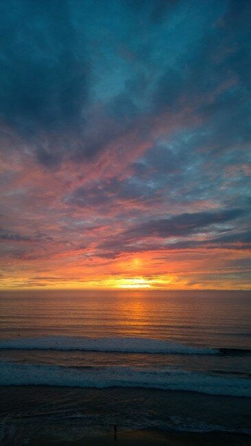 Sunset at Beacon's Beach in Encinitas, California