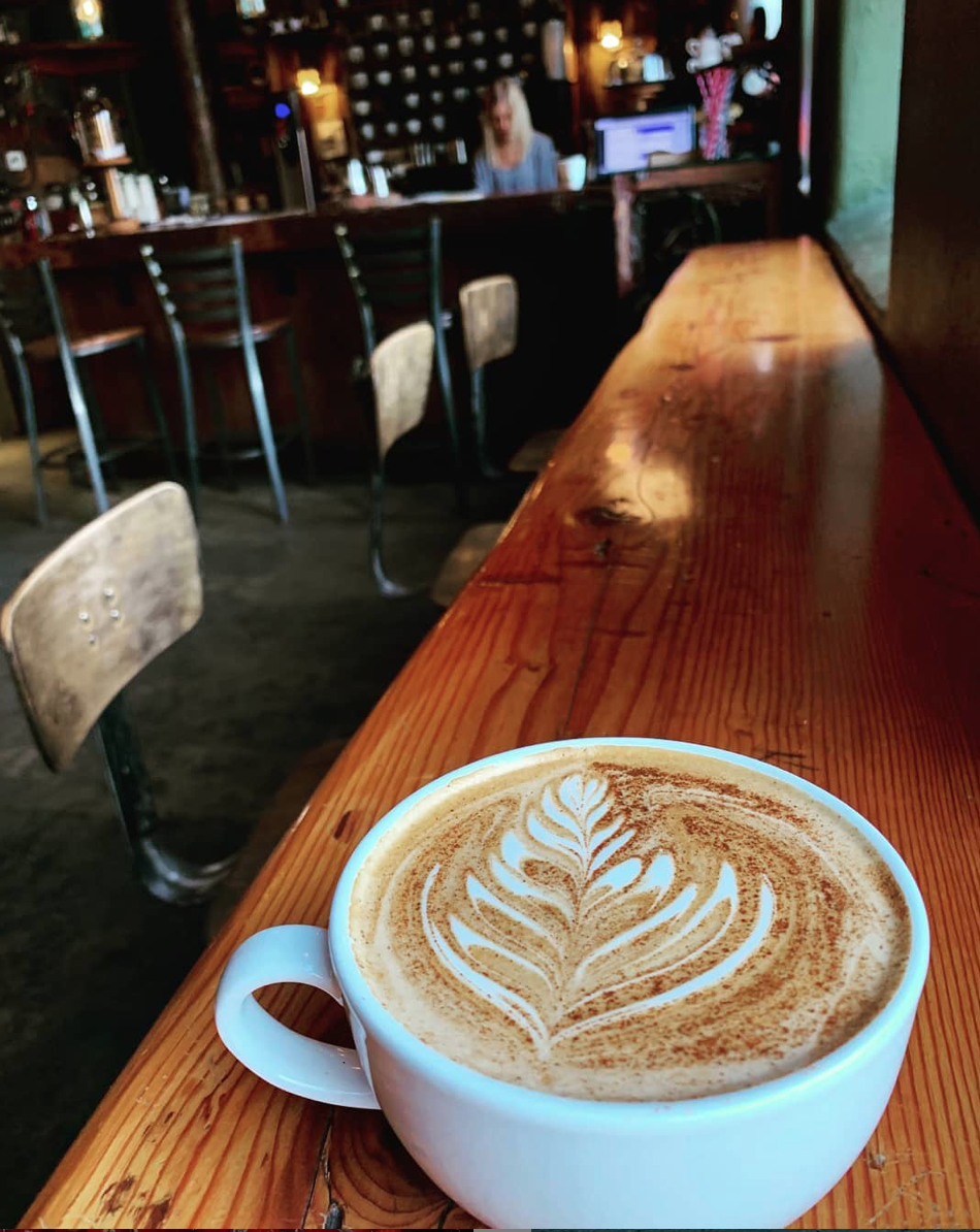 Latte at Black Owl Cafe in Kalamazoo, Michigan