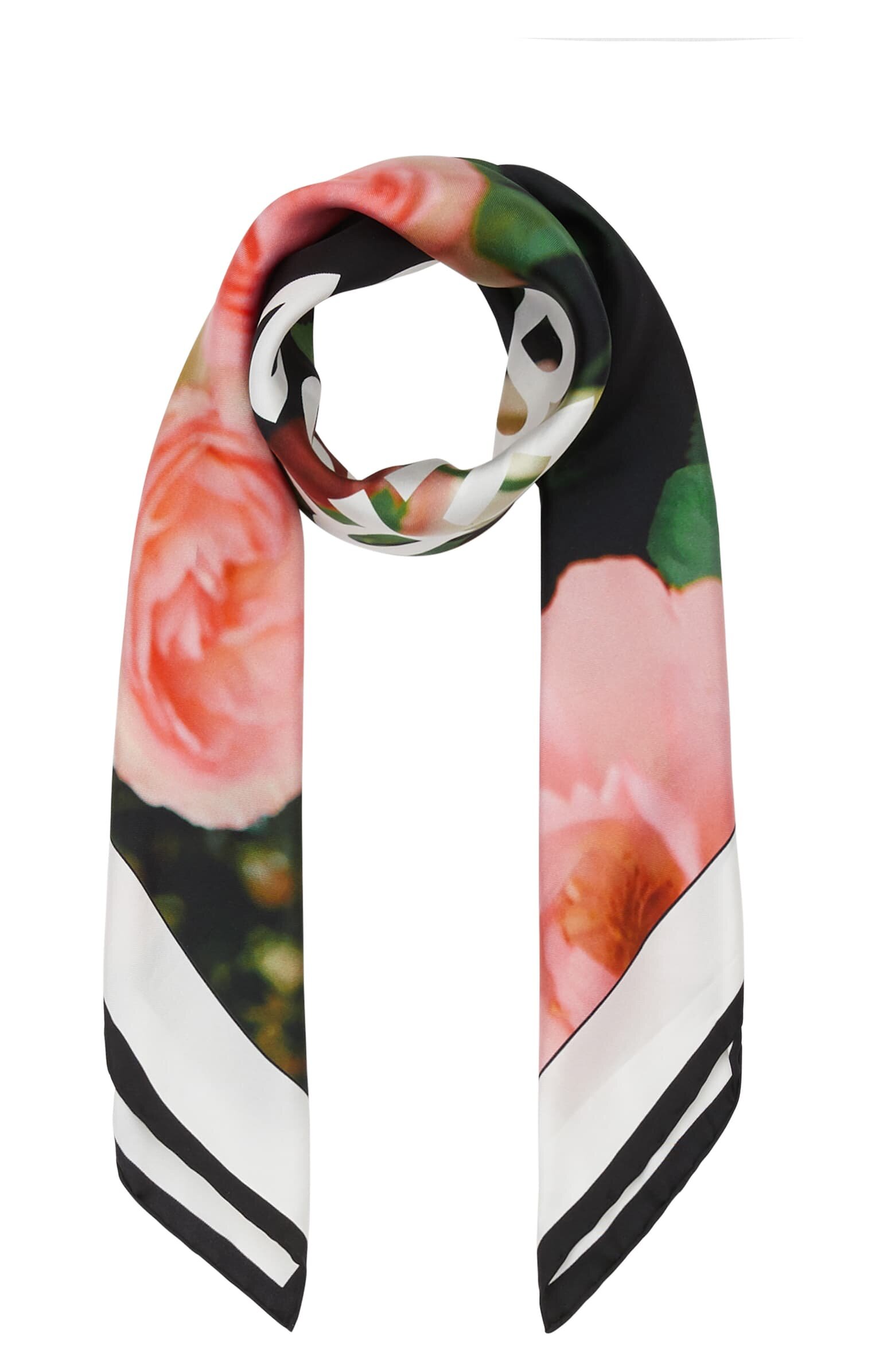 Burberry Silk Rose Print Scarf