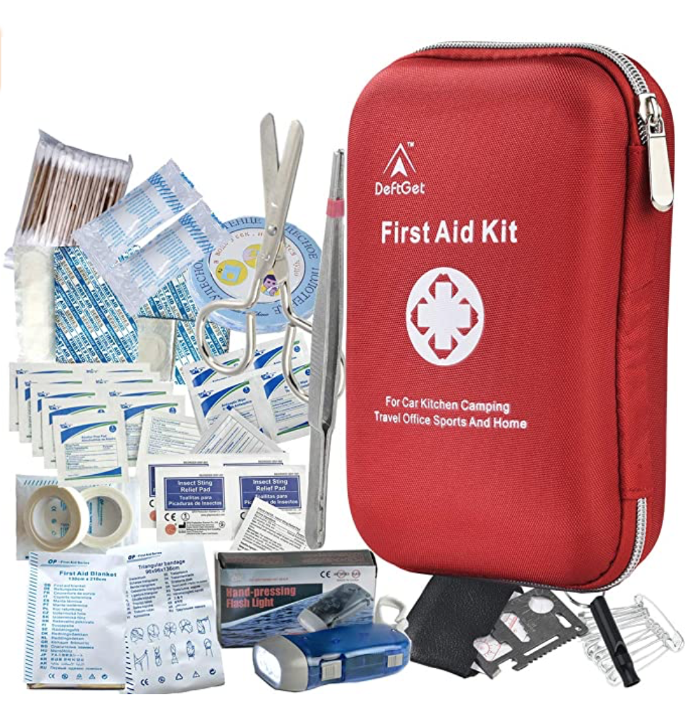 First Aid Kit - 163 Piece Waterproof Portable Essential Injuries