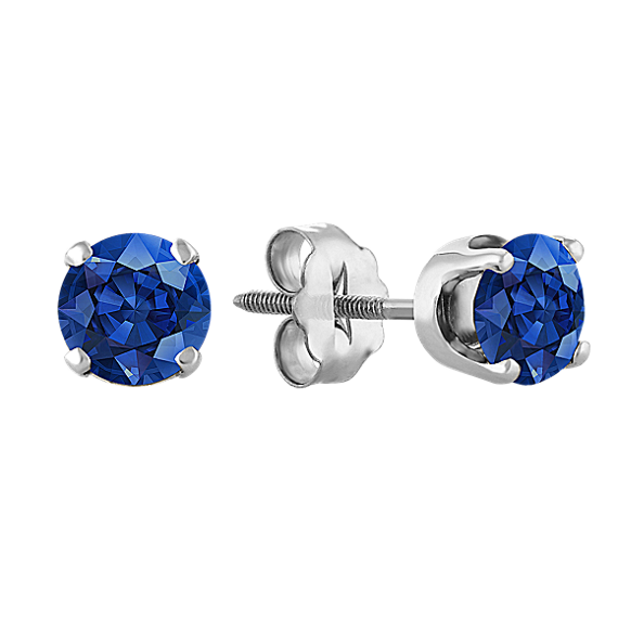 Shane Co's Traditional Blue Sapphire Studs in White Gold (Copy)