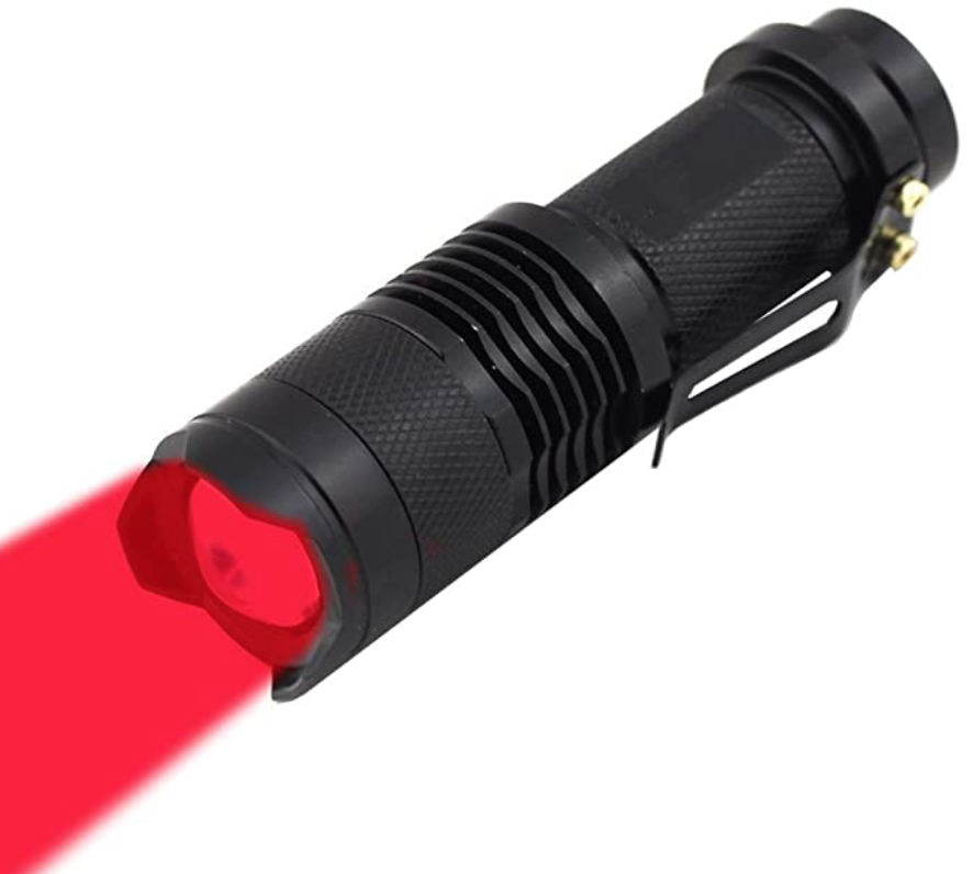 WAYLLSHINE Scalable Red LED 3 Mode Long Range Red Beam Red Light Flashlight