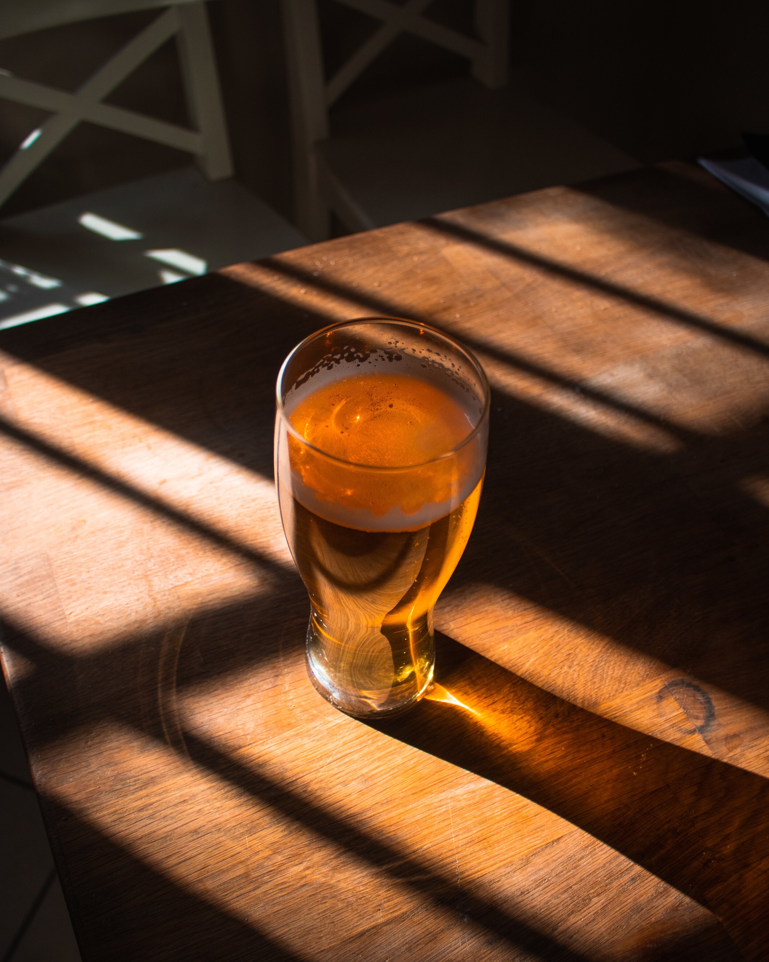 Alison grabs a pint at a British pub while exploring Northumberland!