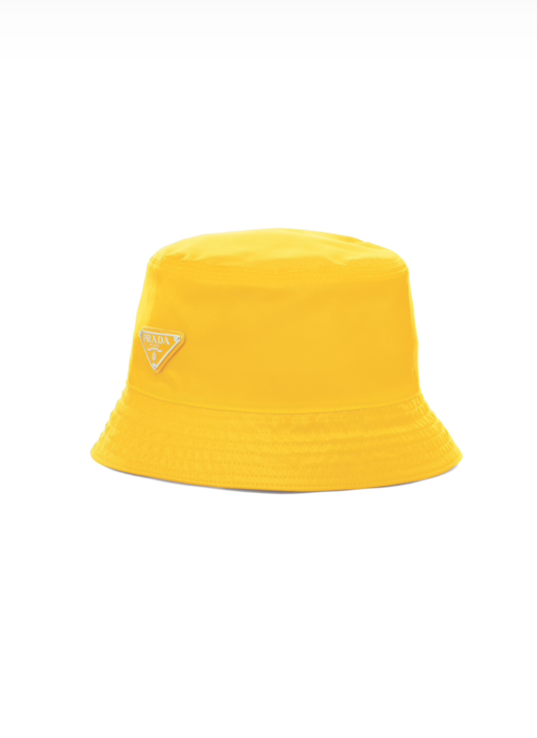 Prada Yellow Nylon Bucket Hat