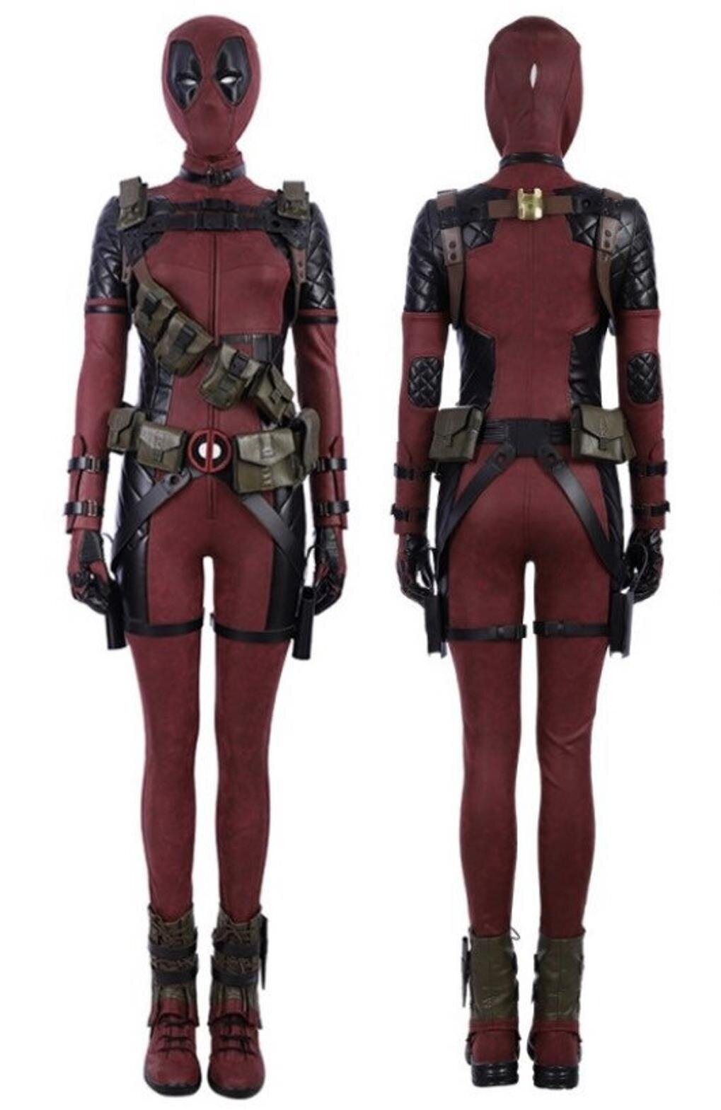 EZChange Etsy seller Female Lady Deadpool Cosplay Costume Suit Leather Deluxe Version